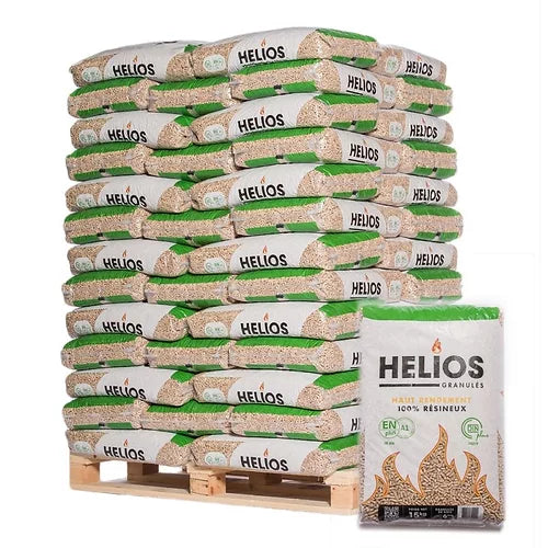 HELIOS pellets – Pallet van 65 zakken van 15 kg – 100% naaldhout