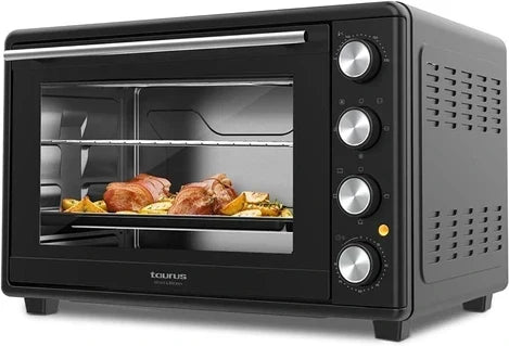 Vrijstaande minioven Wit en Bruin Elektrische oven Taurus Horizon 45 – 45 L – 2000 W – Multifunctioneel met Draaispit