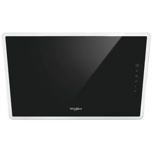 Hotte Whirlpool WHVF63FLTK avec accessoires, vue en gros plan montrant la conception et le filtre de la hotte de cuisine.