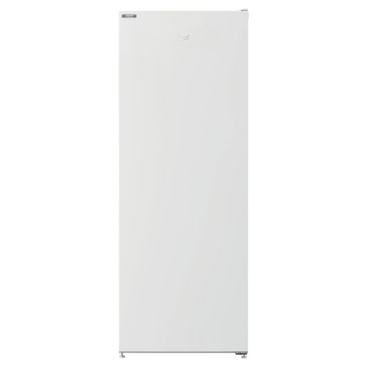 Congélateur BEKO RFNM200E40WN avec portes et étagères visibles, blanc, design compact pour la cuisine domestique.
