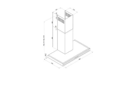 Silverline dekorativt væghængt emhætte TEA mat sort 90 cm