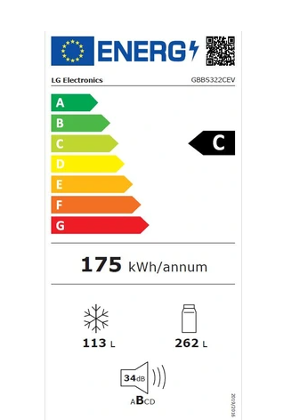 Koel-vriescombinatie onder Lg GBBS322CEV