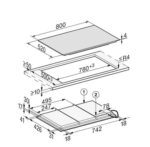 Miele inductiekookplaat KM 7878-2 FL Diamond