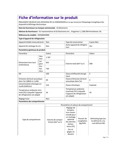 Frigorífico multi-portas LG GMG860MBBE