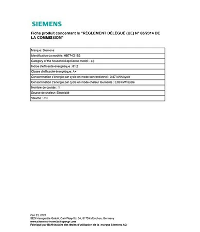 Inbouw oven Siemens HB774G1B2 IQ700