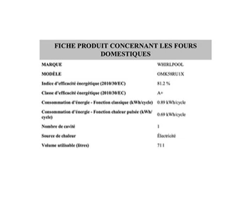 Four encastrable Whirlpool OMK58RU1X