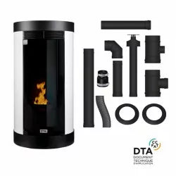 Hermetische pelletkachel Anna + Concentrisch rookkanaalset achteraansluiting - 10 kW