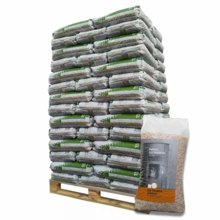 HS Timber pellets – Pallet met 66 zakken van 15 kg – 100% naaldhout
