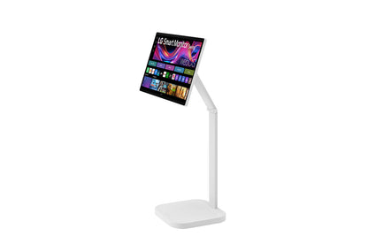 Écran LG 32U889SA-W, moniteur Smart 32" UHD 4K IPS avec support inclinable et batterie intégrée, affichage clair et vibrant.