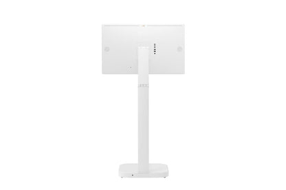 Écran LG 32U889SA-W, moniteur 32 pouces UHD 4K IPS avec support inclinable et batterie intégrée.