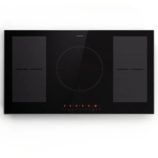 Klarstein Induktionskochfeld 90 cm 7000W Hybrid-Induktionskochfeld 4 Kochfelder ThermoBoost Schwarz