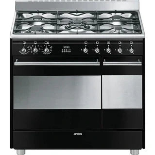 Piano de cuisson Smeg ESTHETIQUE CLASSICA 90cm MIXTE INOX NOIR BRILLANT - SCB92MN8