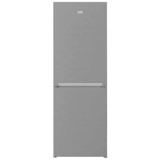 Réfrigérateur BEKO RCNA340I30SN moderne avec portes en acier inoxydable et espace de stockage intérieur spacieux.
