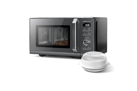 Micro-ondas combinado Toshiba Micro-ondas combinado de instalação livre - 900W+Grill 1000 W+Convecção 2100W - Fritadeira - Air Fry Combo 7 em 1 - 26L - Cinzento morandi