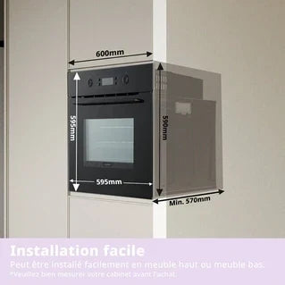 Forno de encastrar Comfee Forno de encastrar multifunções preto 72 L CBO65P80E0-BK