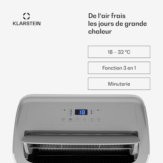 Klarstein Mobiele Airconditioner 12000 BTU – Klasse A+, R290, SEER 13, Stil 63 dB