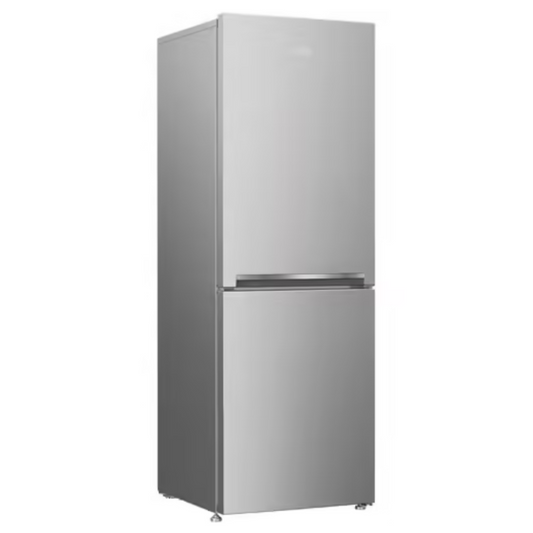 Réfrigérateur BEKO RCNA340I30SN avec porte en inox et espace de rangement intérieur, affichage numérique et compartiments réglables