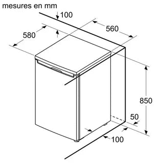 Congélateur bar Bosch Série 2 Congélateur sous plan 85 x 56 cm Blanc GTV15NWEB