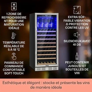 Cave de service KLARSTEIN Vinovilla 127- 45dB - Classe G - Acier inoxydable