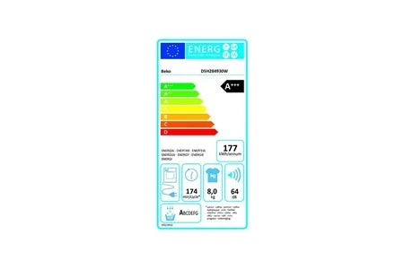 Secadora de roupa com bomba de calor Beko D5H284930W