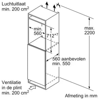 Bosch Serie | 6 GIV11AFE0 Gefrierschrank – Gefriergerät – vertikal – einbaufähig – Breite: 55.8 cm – Tiefe: 54.5 cm – Höhe: 71.2 cm – 72 Liter – Klasse E