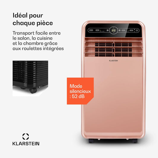 Klarstein Smart Mobiele Airconditioner 12000 BTU – Klasse A, R290, Inverter, Connected, 52 dB, Roze