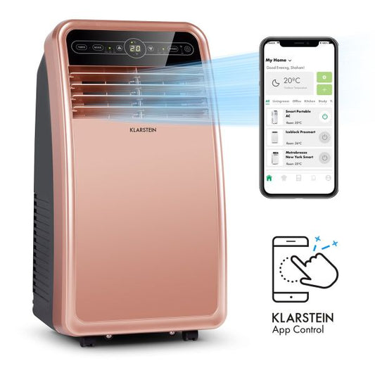 Klarstein Smart Mobiele Airconditioner 12000 BTU – Klasse A, R290, Inverter, Connected, 52 dB, Roze