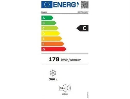 Bosch Serie | 6 GSN58AWCV Gefrierschrank - Gefrierschrank - Standgerät - Breite: 70 cm - Tiefe: 78 cm - Höhe: 191 cm - 366 Liter - Klasse C - weiß