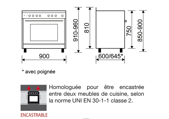Airlux Standherd 90cm Edelstahl - CC902ETIX3
