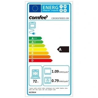 Forno de encastrar Comfee Forno de encastrar multifunções preto 72 L CBO65P80E0-BK