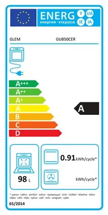 Gazinière Glem Cuisinière gaz GU850CER noir