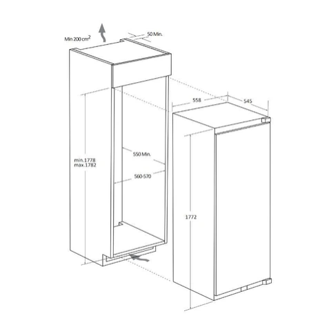 Réfrigérateur 1 porte Rosieres RML5518EVWL ENCASTRABLE 177 CM