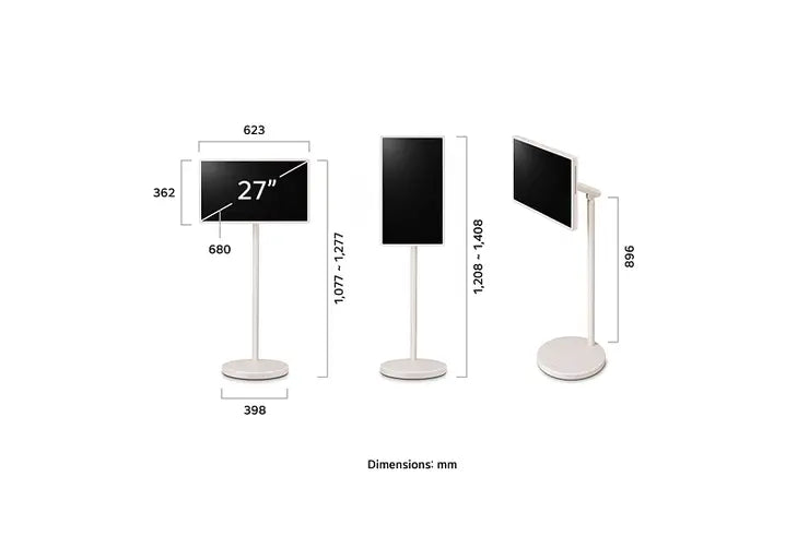 Téléviseur LG 32U889SA-W Smart 32" UHD 4K IPS avec support inclinable et batterie intégrée, écran lumineux et design moderne
