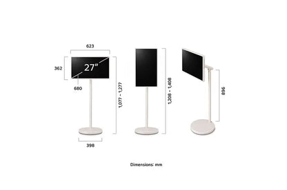 Téléviseur LG 32U889SA-W Smart 32" UHD 4K IPS avec support inclinable et batterie intégrée, écran lumineux et design moderne