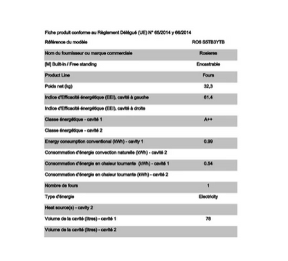 Four encastrable Rosieres RO6 S5TB3YTB Noir