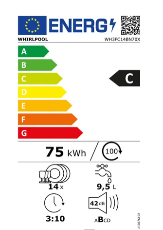 Freistehender Geschirrspüler Whirlpool WH3FC14BN70X EDELSTAHL