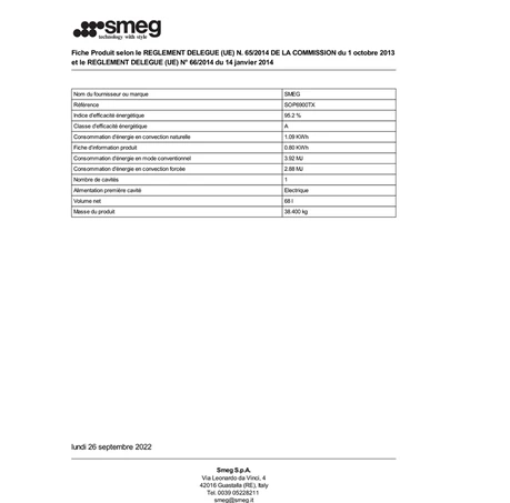 Four encastrable Smeg sop6900tx