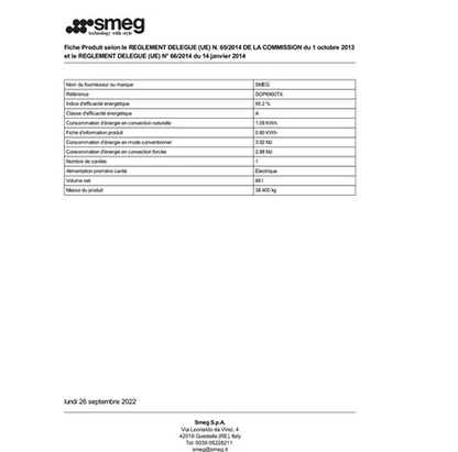 Four encastrable Smeg sop6900tx